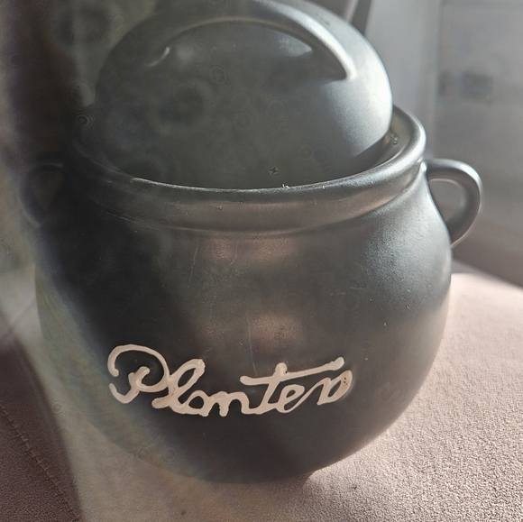 Vintage planters peanuts black jar pot cauldron Halloween decor kitchen Witch  s - Picture 3 of 7